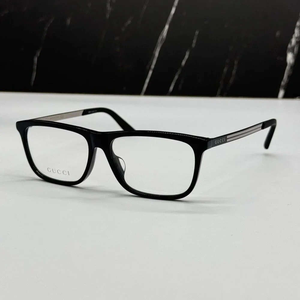 NEW GUCCI GG0696OA 001 GUCCI BLACK SQUARE EYEGLASSES GUCCI